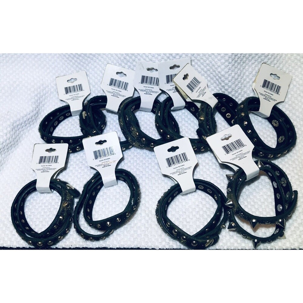 Bundle of 9- 2pk Fuzzy cloth Like Camo Rhinestone‎ Bracelets #18 Total NWT